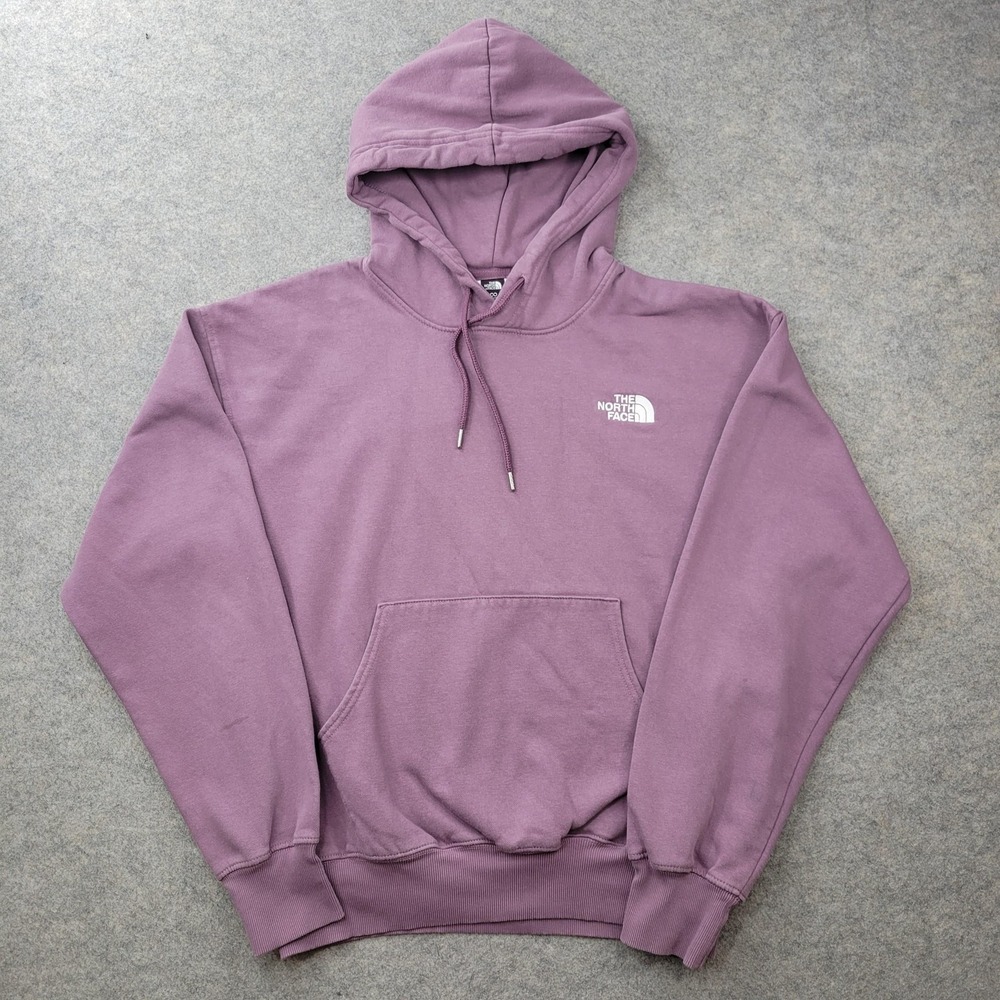 North Face Hoodie Mens Small Purple Fleece Pullover Sweatshirt‎ Logo Graphic